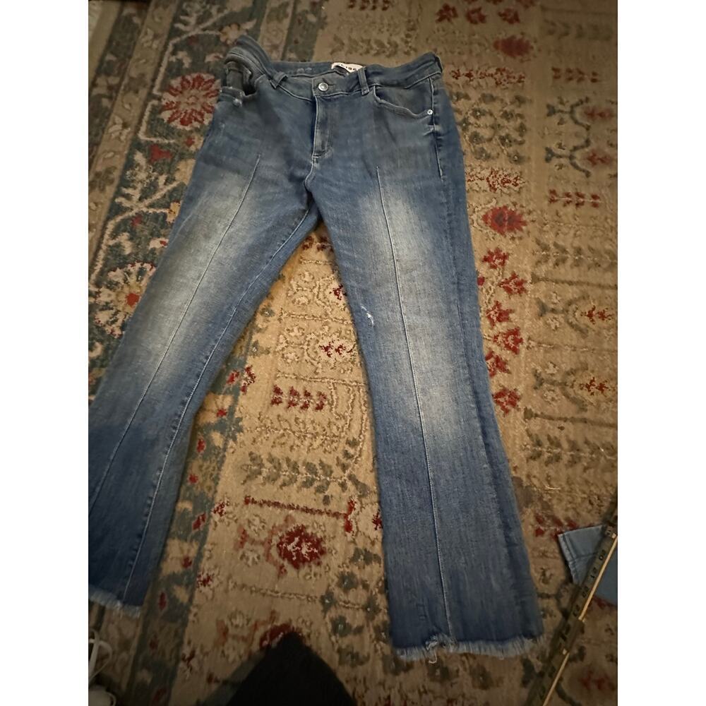 DL1961 Women's Blue Lara Instasculpt Cropped Flare Jeans Size 30 - Picture 6 of 13